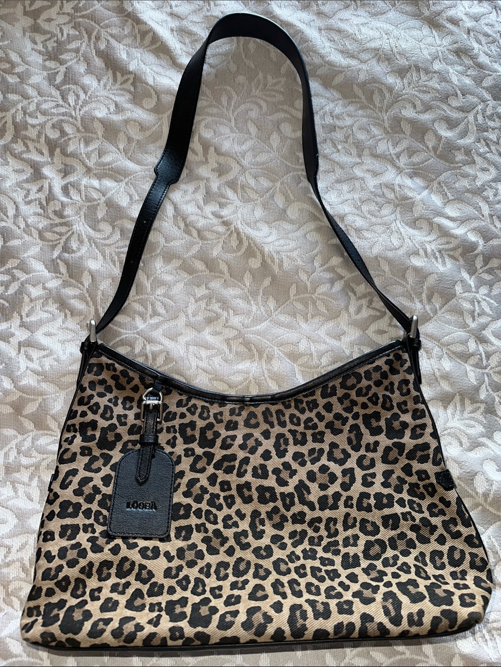 Leopard print hobo bag